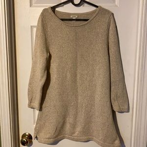 L.L. Bean cream brown long sweater